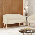 Namoradeira 02 Lugares Stella Linho Palha A32 Pés Palito Natu