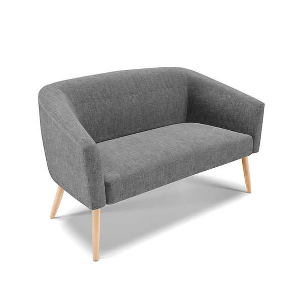 Namoradeira 02 Lugares Stella Linho Pés Palito Natural D03 -