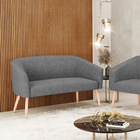 Namoradeira 02 Lugares Stella Linho Pés Palito Natural D03 -