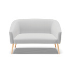 Namoradeira 02 Lugares Stella Linho Pés Palito Natural D03 -