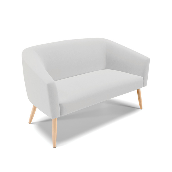 Namoradeira 02 Lugares Stella Linho Pés Palito Natural D03 -