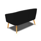 Namoradeira 02 Lugares Stella Linho Preto A79 Pés Palito Cast