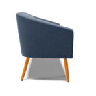 Namoradeira 02 Lugares Stella Suede Azul Marinho Pés Palito C