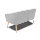 Namoradeira 02 Lugares Stella Suede Cinza Pés Palito Natural