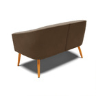 Namoradeira 02 Lugares Stella Suede Pés Palito Castanho D03 -