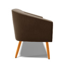 Namoradeira 02 Lugares Stella Suede Pés Palito Castanho D03 -