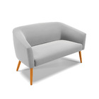 Namoradeira 02 Lugares Stella Suede Pés Palito Castanho D03 -