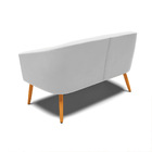 Namoradeira 02 Lugares Stella Suede Pés Palito Castanho D03 -