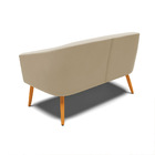 Namoradeira 02 Lugares Stella Suede Pés Palito Castanho D03 -