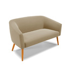 Namoradeira 02 Lugares Stella Suede Pés Palito Castanho D03 -