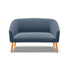 Namoradeira 02 Lugares Stella Suede Pés Palito Castanho D03 -