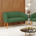 Namoradeira 02 Lugares Stella Suede Pés Palito Castanho D03 -