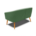 Namoradeira 02 Lugares Stella Suede Pés Palito Castanho D03 -