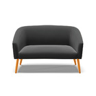 Namoradeira 02 Lugares Stella Suede Pés Palito Castanho D03 -