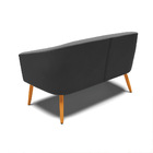 Namoradeira 02 Lugares Stella Suede Pés Palito Castanho D03 -