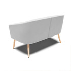 Namoradeira 02 Lugares Stella Suede Pés Palito Natural - D'ro