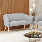 Namoradeira 02 Lugares Stella Suede Pés Palito Natural - D'ro