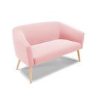 Namoradeira 02 Lugares Stella Suede Pés Palito Natural - D'ro