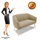 Namoradeira 02 Lugares Stella Suede Pés Palito Natural - D'ro