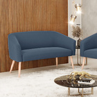 Namoradeira 02 Lugares Stella Suede Pés Palito Natural - D'ro