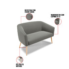 Namoradeira 02 Lugares Stella Suede Pés Palito Natural - D'ro