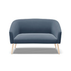 Namoradeira 02 Lugares Stella Suede Pés Palito Natural D'ross