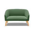 Namoradeira 02 Lugares Stella Suede Verde Pés Palito Castanho