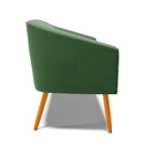 Namoradeira 02 Lugares Stella Suede Verde Pés Palito Castanho