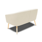 Namoradeira 02 Lugares Stella Veludo Bege Pés Palito Natural