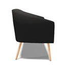 Namoradeira 02 Lugares Stella Veludo Luxo Off White A129 Pés