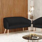 Namoradeira 02 Lugares Stella Veludo Luxo Off White A129 Pés