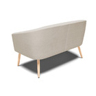 Namoradeira 02 Lugares Stella Veludo Luxo Pés Palito Natural