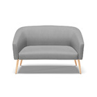 Namoradeira 02 Lugares Stella Veludo Luxo Pés Palito Natural