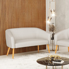 Namoradeira 02 Lugares Stella Veludo Luxo Prata A130 Pés Pali