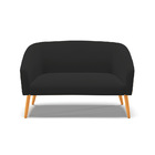 Namoradeira 02 Lugares Stella Veludo Pés Palito Castanho D03