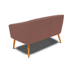 Namoradeira 02 Lugares Stella Veludo Pés Palito Castanho D03