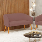 Namoradeira 02 Lugares Stella Veludo Pés Palito Castanho D03