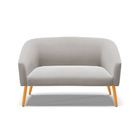 Namoradeira 02 Lugares Stella Veludo Pés Palito Castanho D03