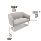 Namoradeira 02 Lugares Stella Veludo Pés Palito Natural D03 -