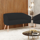 Namoradeira 02 Lugares Stella Veludo Pés Palito Natural D03 -