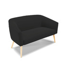 Namoradeira 02 Lugares Stella Veludo Pés Palito Natural D03 -