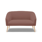 Namoradeira 02 Lugares Stella Veludo Pés Palito Natural D03 -