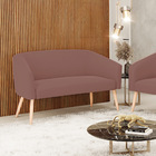 Namoradeira 02 Lugares Stella Veludo Pés Palito Natural D03 -