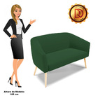 Namoradeira 02 Lugares Stella Veludo Pés Palito Natural D03 -