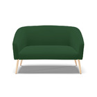 Namoradeira 02 Lugares Stella Veludo Pés Palito Natural D03 -