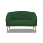 Namoradeira 02 Lugares Stella Veludo Verde Pés Palito Castanh