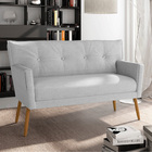 Namoradeira 2 Lugares Anitta Com Strass Linho Cinza A05 Pés P