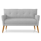 Namoradeira 2 Lugares Anitta Com Strass Linho Cinza A05 Pés P