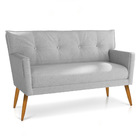 Namoradeira 2 Lugares Anitta Com Strass Linho Cinza A05 Pés P