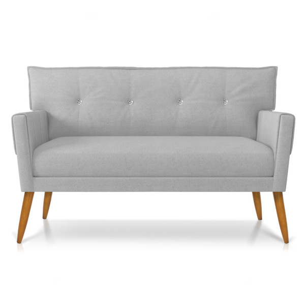 Namoradeira 2 Lugares Anitta Com Strass Linho Pés Palito Cast